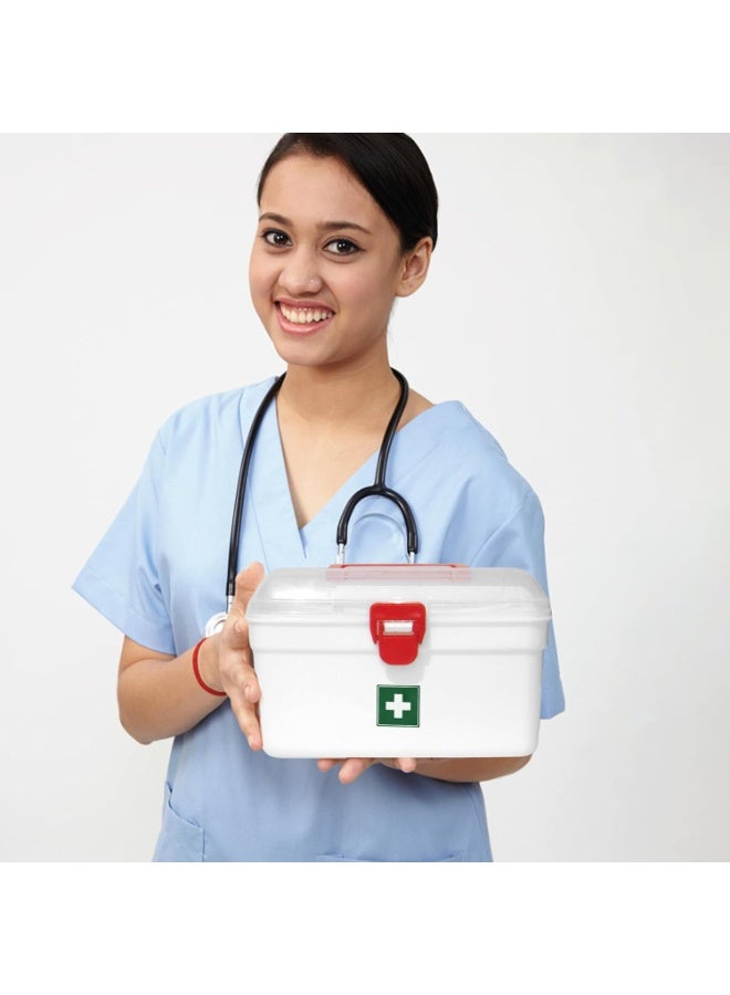 MILTON Plastic Bpa-Free Emergency Portal Medicine Storage Box With Detachable Tray (White, Set of 2) Rectangular - Image 2